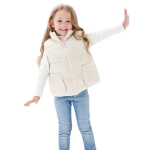 Ueloop Unisex Sleeveless Warm Solid Zippered Puffer Vest w/ Front Pockets, 4T